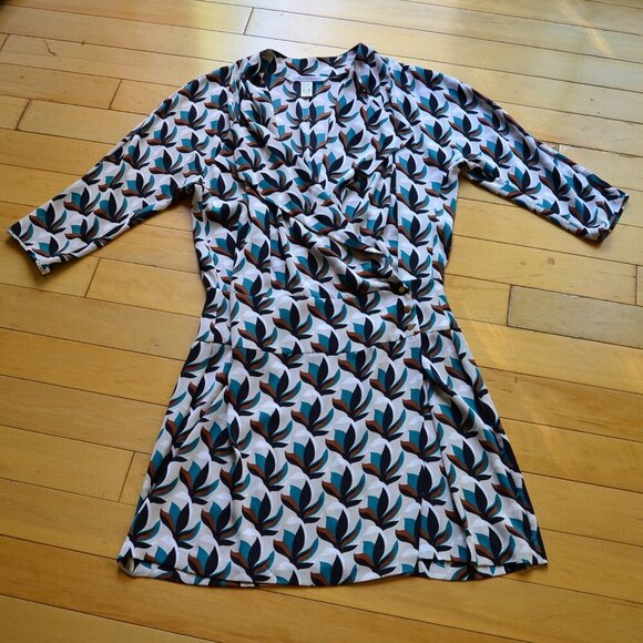 Diane Von Furstenberg DVF Agaton wrap silk dress Size 12 - Picture 1 of 16